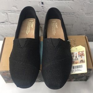 TOMS MEN CLASSIC BLACK ON BLACK BURLAP